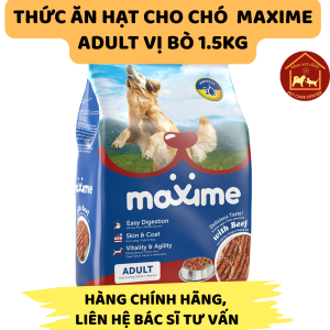 Thức ăn hạt Maxime cho chó trưởng thành vị bò 1.5kg