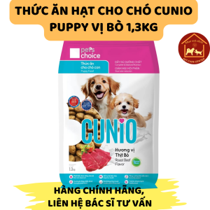 Thức ăn hạt Cunio cho chó con vị bò Pet's Choice gói 1.3kg