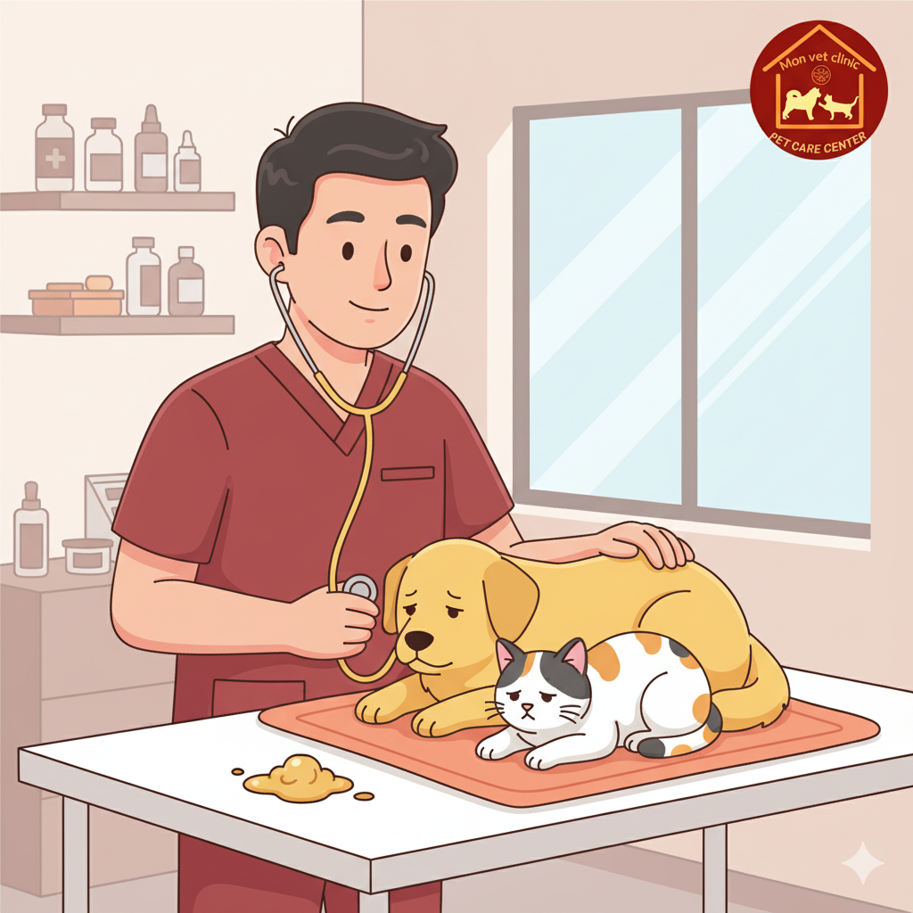 Chó mèo bị nôn, ói