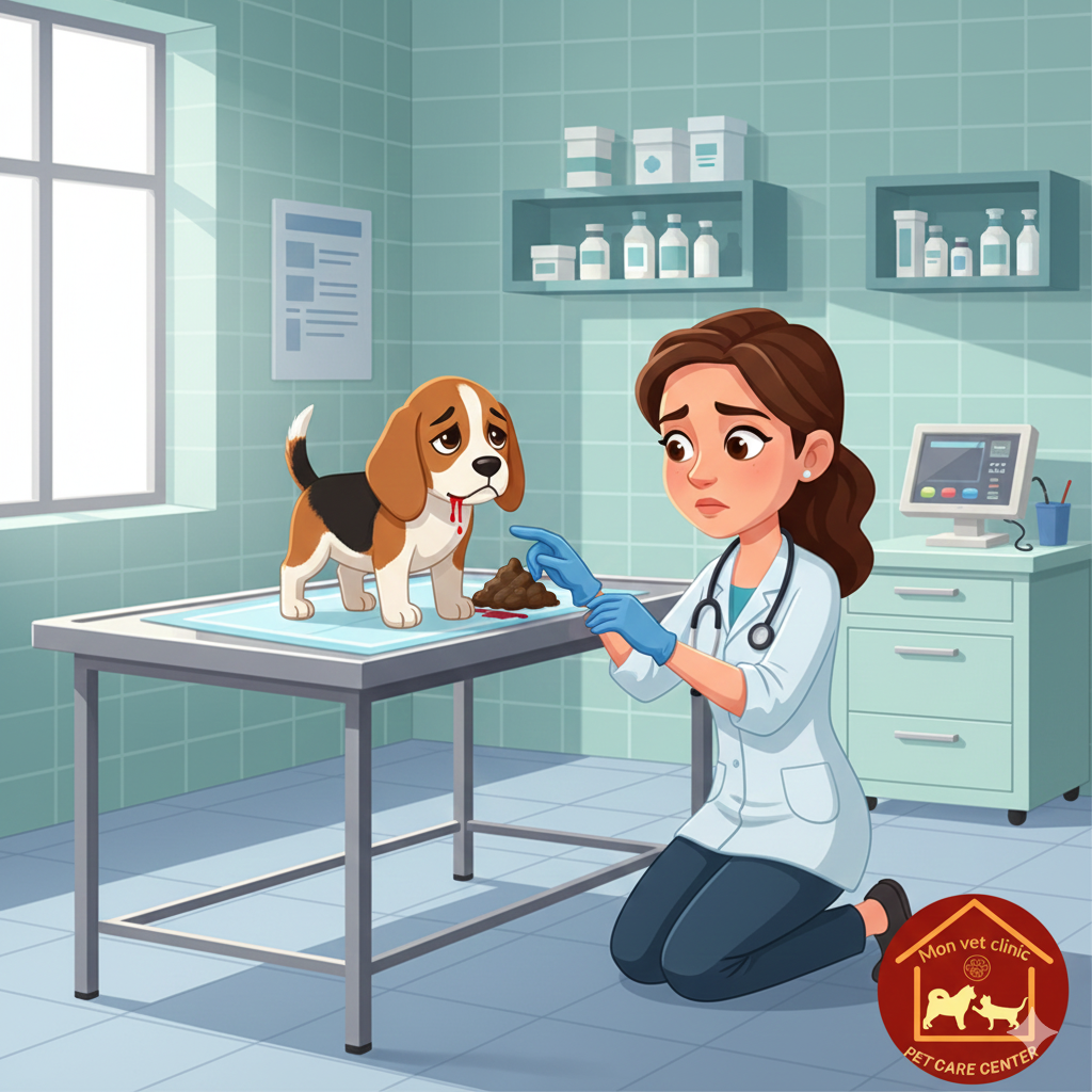 chó nôn ra máu do xuất huyết tiêu hoá