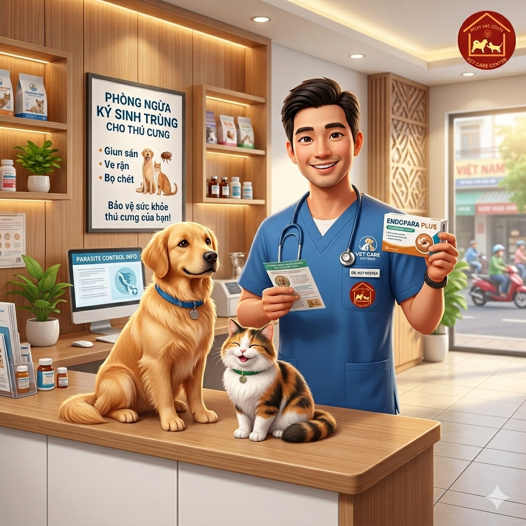Tẩy giun cho chó mèo định kỳ giúp giảm nguy cơ ký sinh trùng đường ruột và hỗ trợ sức khỏe tiêu hóa cho thú cưng.