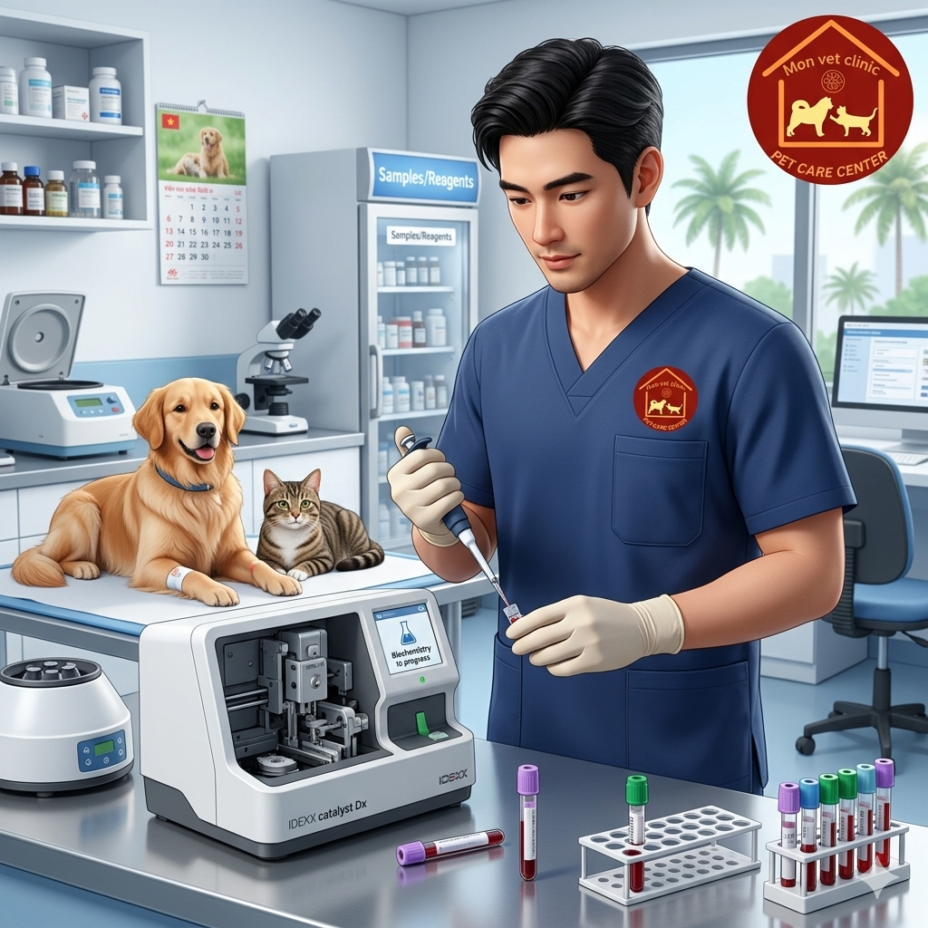 Xét nghiệm sinh hóa máu cho chó mèo giúp đánh giá chức năng gan, thận và nhiều chỉ số sức khỏe quan trọng khác.